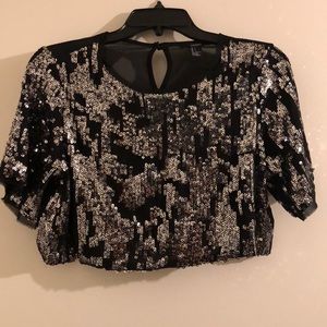 Crop top Sequin shirt